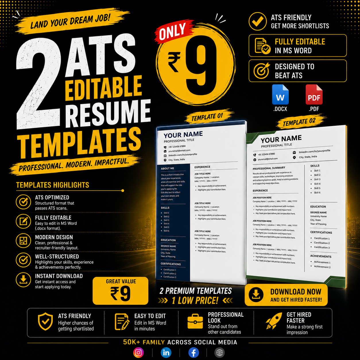 2 ATS-Friendly Resume Templates